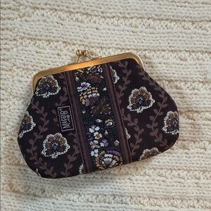 Maggi B Brown Floral Women's Coin Purse